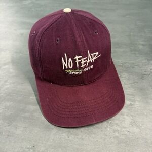 Vintage No Fear SnapBack Hat Burgundy Maroon Wine Trucker Cap USA Made 90s‎ RARE